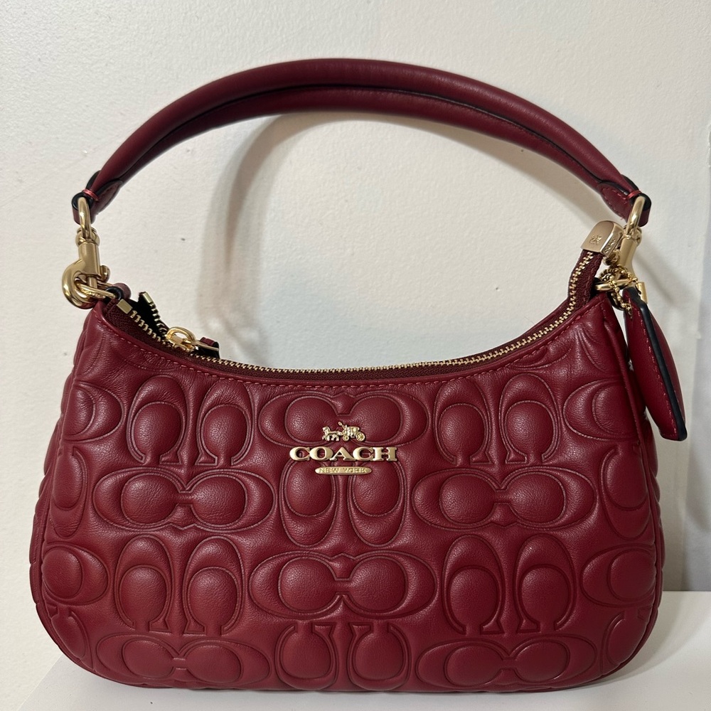 Coach Burgundy Leather Shoulder Bag